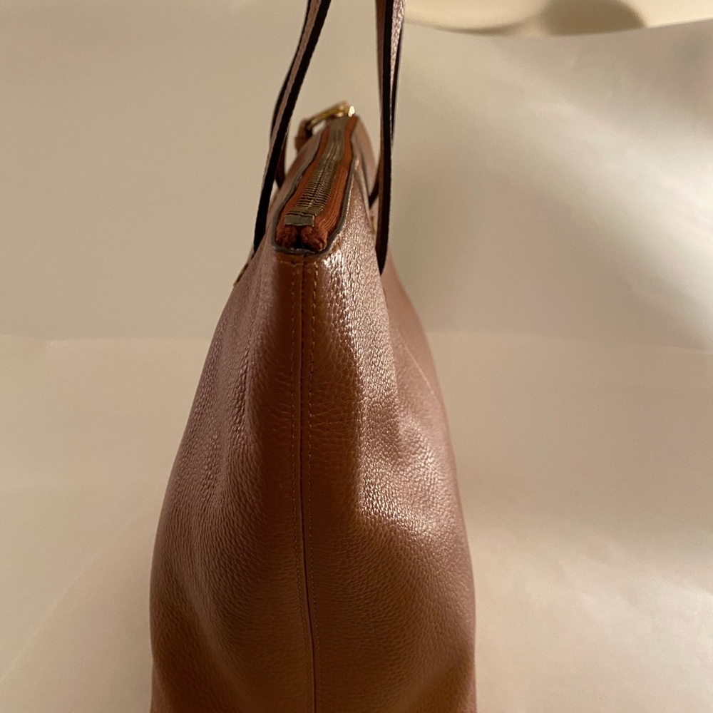 J. Crew Brown Leather Tote Bag - Picture 3 of 6